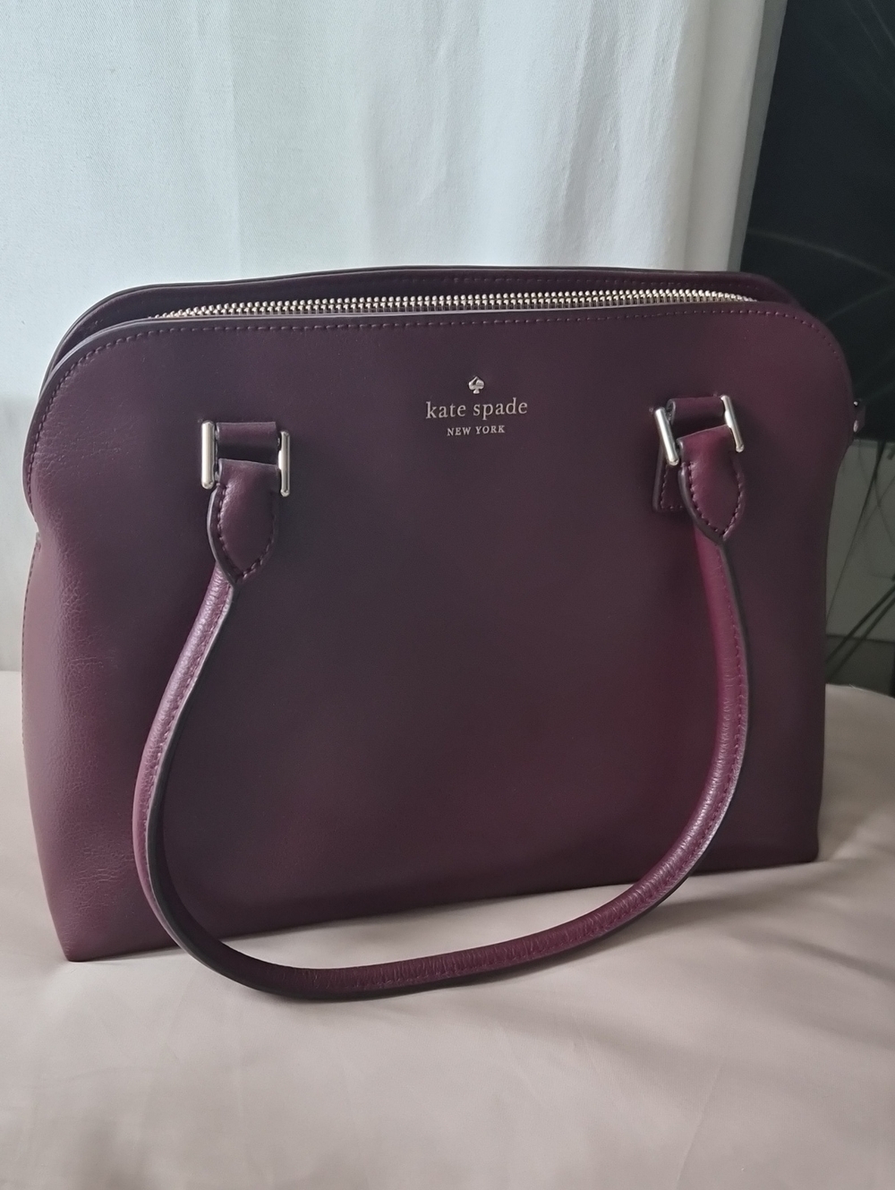 kate spade Burgundy Leather Dome Satchel